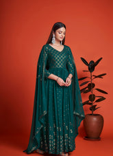 Fashionable Gown in Rama Blue